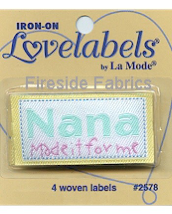 4 LABELS - NANA MADE IT FOR ME - IRON ON